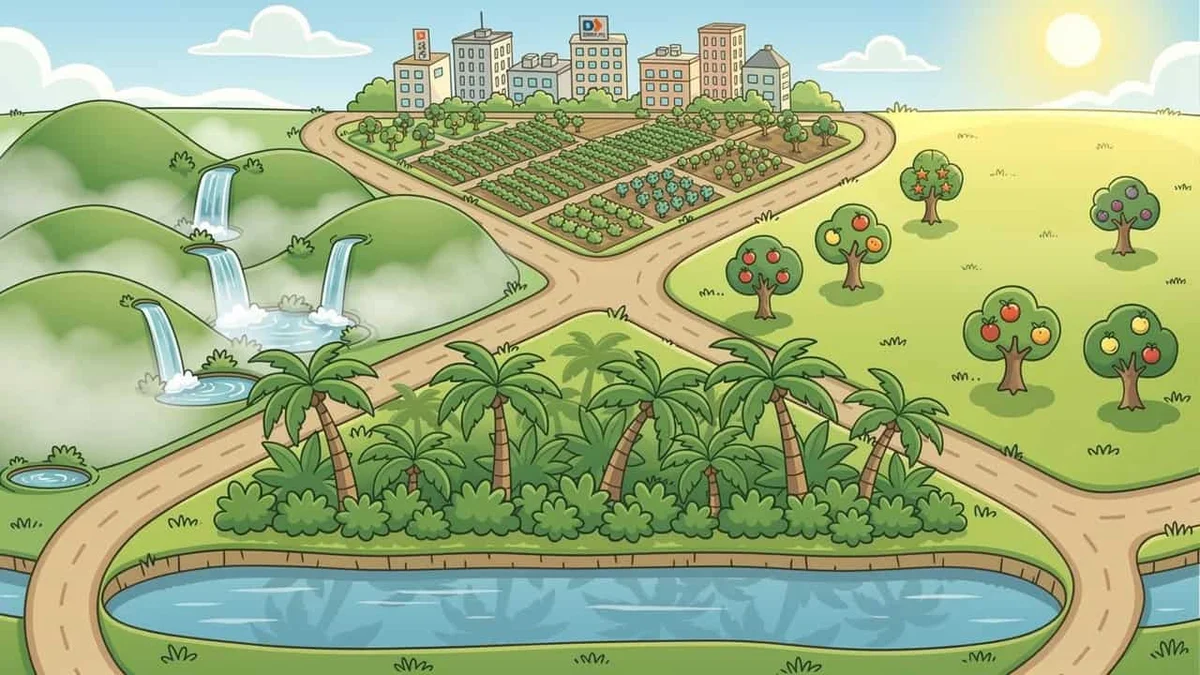 Illustrated map of Coimbatore farm land zones and belts