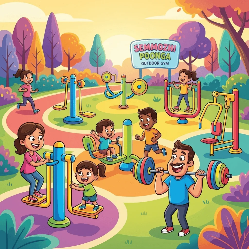 Outdoor gym at Semmozhi Poonga Coimbatore