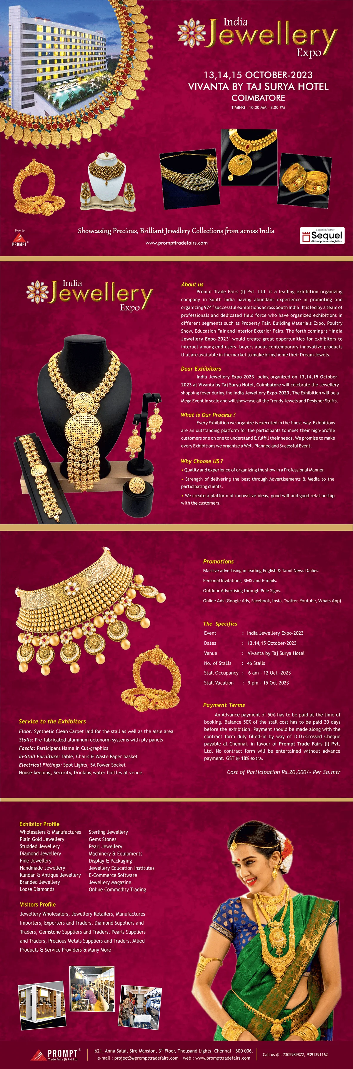 India Jewellery Expo 2023 – Vivanta, Race Course, Coimbatore