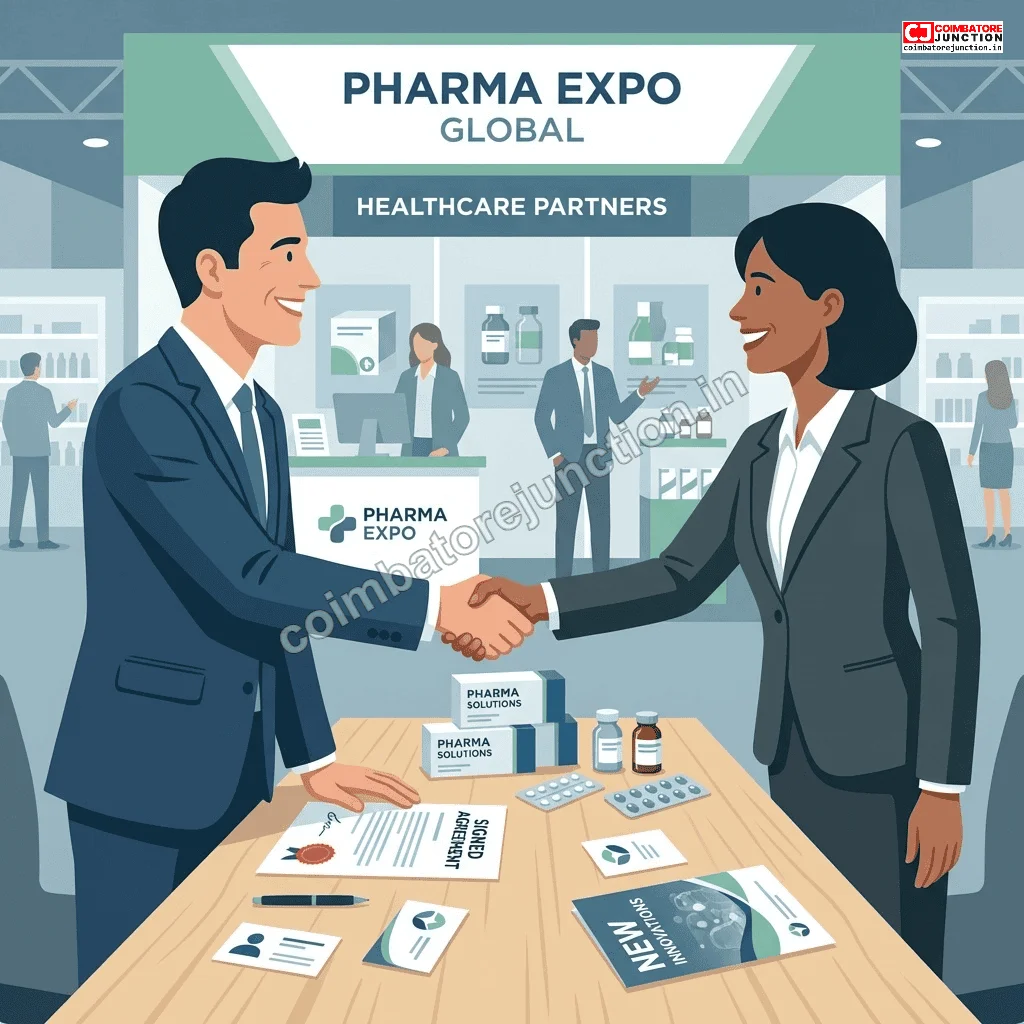 Successful business deal concluded between pharmaceutical manufacturer and franchise partner at PharmmaEx Coimbatore